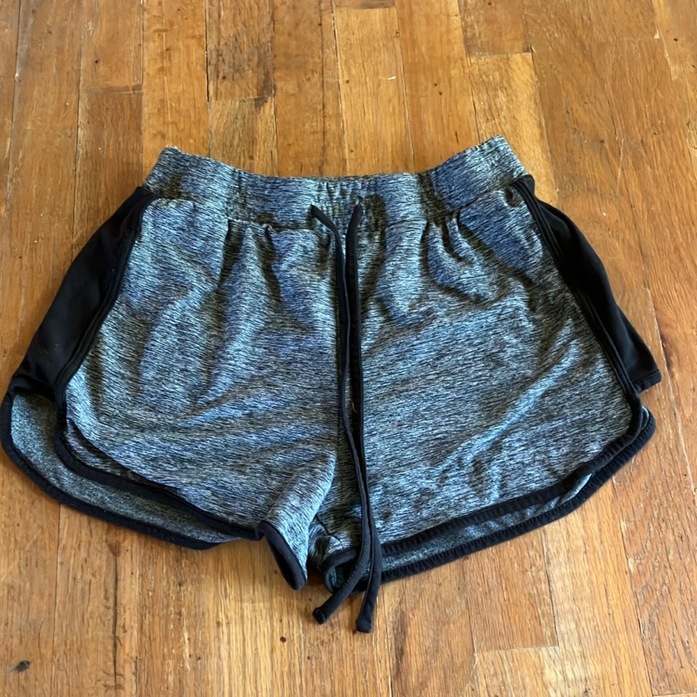 Gray and Black Women's Athletic Shorts